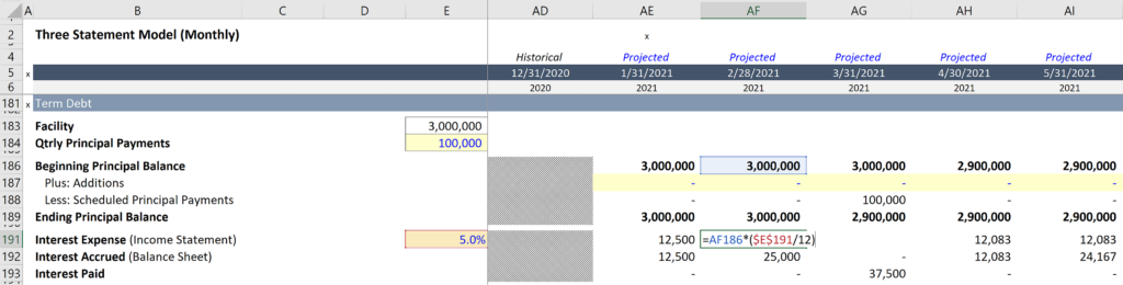 Calculating Interest Expense in Excel