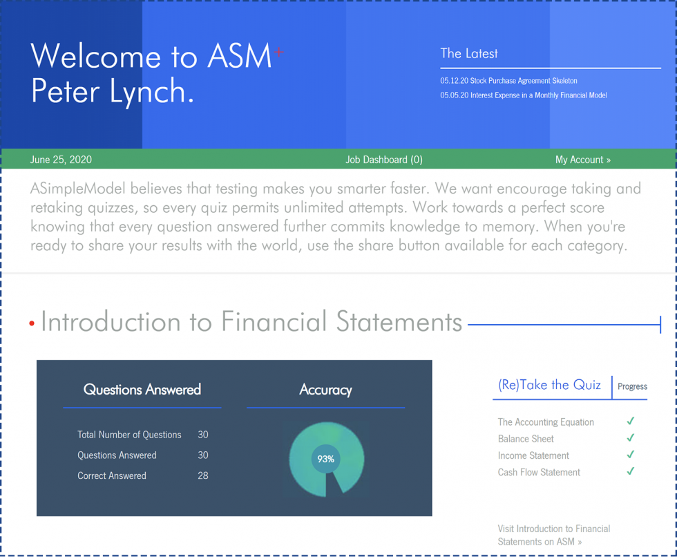 Financial Modeling Test A Simple Model