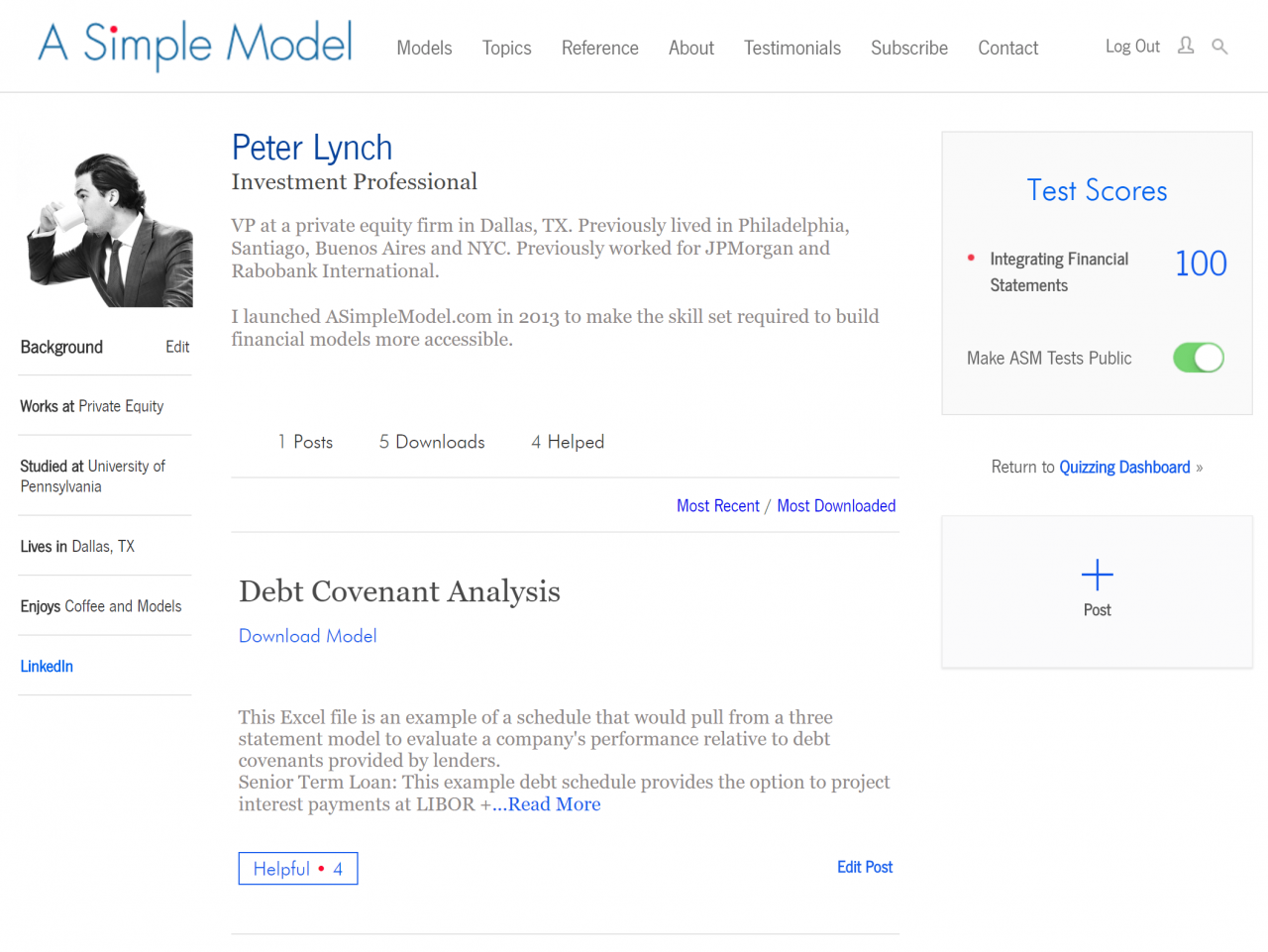 ASM Subscriber Profiles | A Simple Model