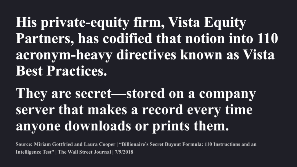 Vista Equity Partners Best Practices